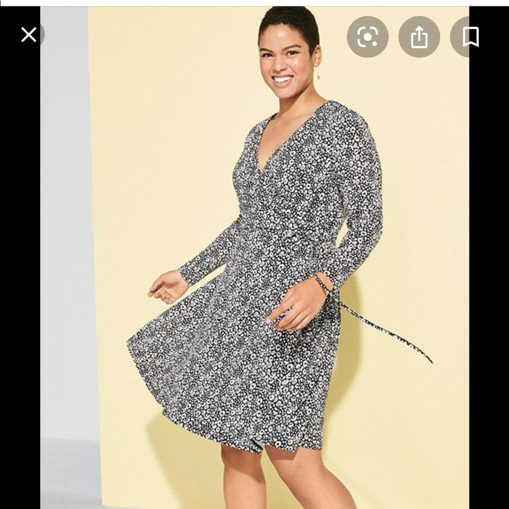 LOFT Plus Animal print wrap dress 20